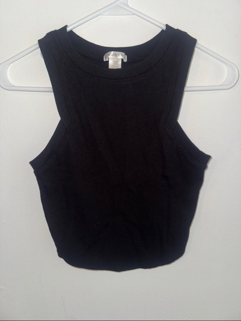 Bozzolo Black Ribbed Tank Top